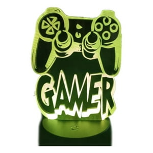 Lelumania - Lampara Ilusion 3D Joystick Gamer De 7 Colores, Base Touch