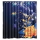 thumbnail image 1 of Cortina de ducha con diseño floral de rosas azules brillantes de la serie Valentine, juego de cortinas de baño con ganchos, tamaño 66 x 72 pulgadas, 1 of 3