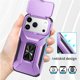 thumbnail image 2 of Funda Armada para iPhone 17 Pro Max con Tapa Deslizante y Soporte Magnético Giratorio Morado, 2 of 5