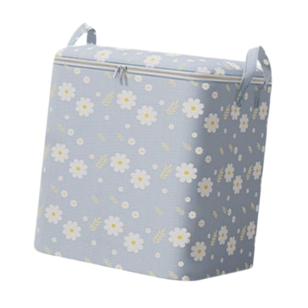 Bolsa de almacenamiento de edredón, bolsa móvil de gran capacidad, bolsa de almacenamiento multifuncional, organizador de edredón, almacenamiento para 80L Azul
