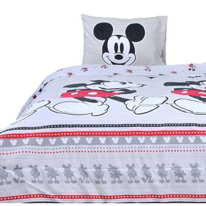 Mashini - Cubrecama Nordico Relleno Niña Nilño Mickey Gris Plaza Y Media