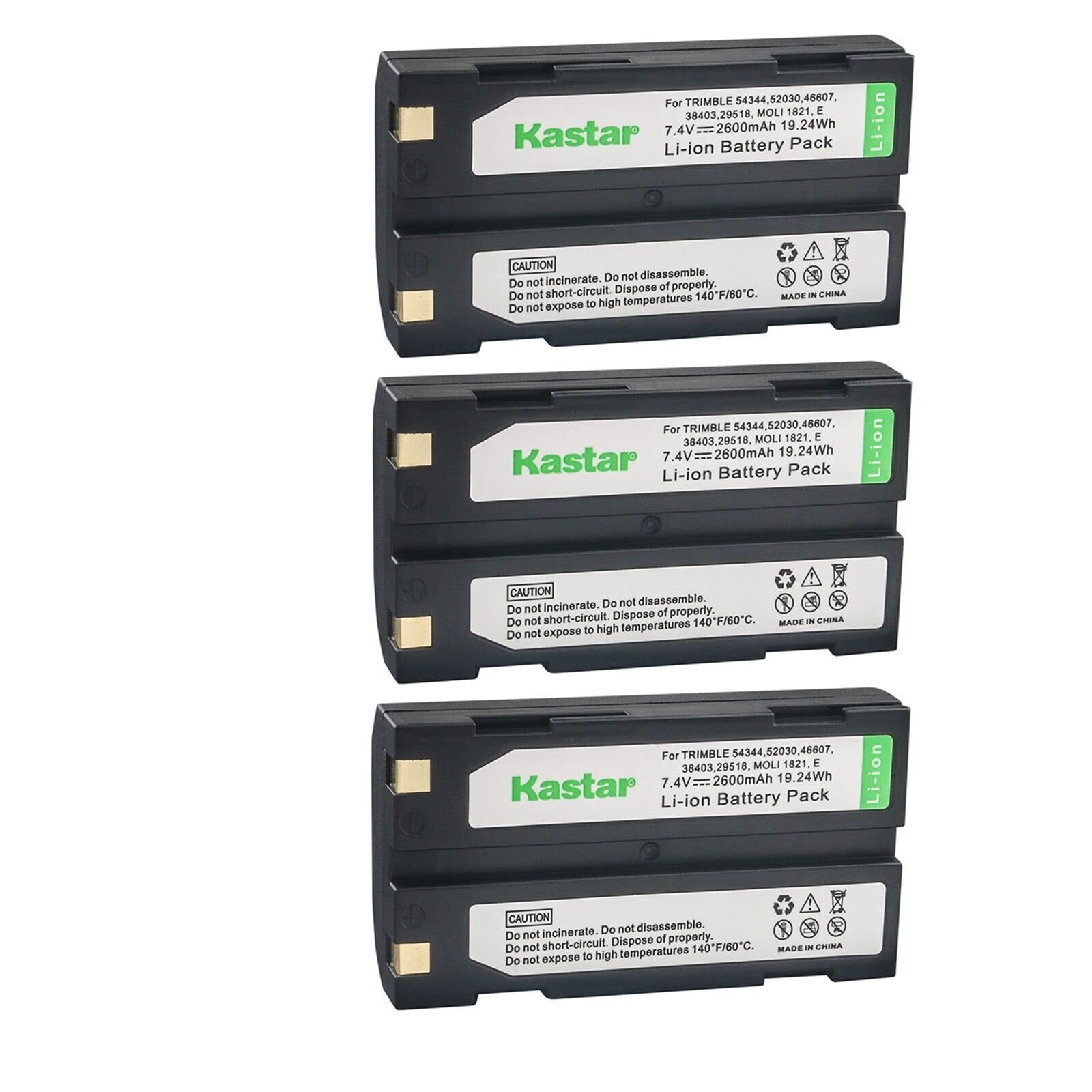Batería Kastar D-li1, 2600 Mah, 7,4 V, Paquete De 3 Unidades Para Trimble Gps
