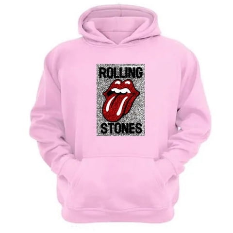 Genérico - Polerón Canguro The Rolling Stones Rosa Talla Xl Unisex