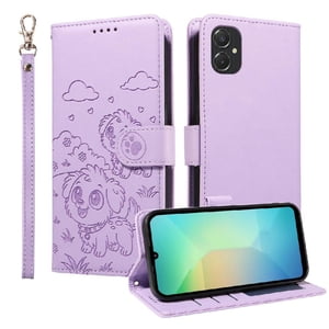Funda Billetera Foxdock Compatible Con Samsung Galaxy A06, Diseño Perrito Tierno, Ranuras Para Tarjetas Y Soporte Plegable