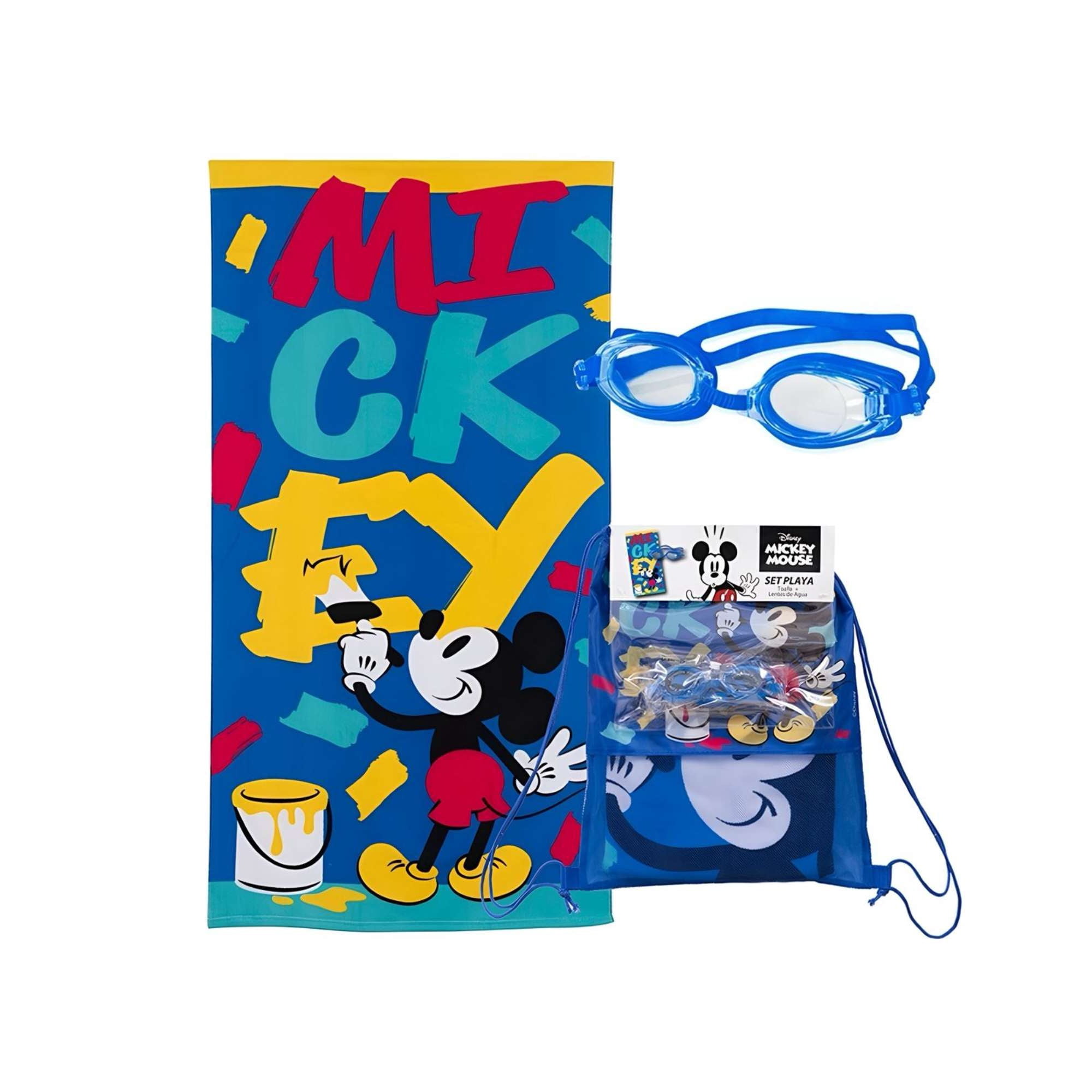 Mashini - Toalla Niño Niña Con Lentes De Agua Y Bolso Mickey