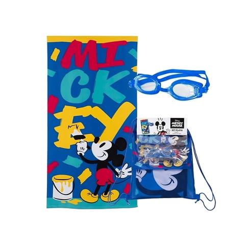 Mashini - Toalla Niño Niña Con Lentes De Agua Y Bolso Mickey