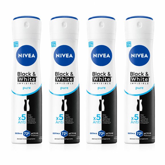 Pack Desodorante Nivea B&W Toque Seda Spray X4 150ml