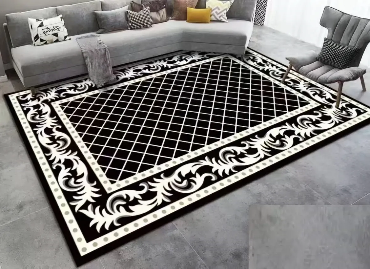 Casadeliacl - Alfombra 200X240 Moderna Elegante Decorativa Tf 2 M / Negro / 2.4 M / Mallita