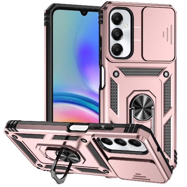 Funda Resistente Anillo Soporte Samsung Galaxy A05S Privacidad Cámara Montaje Magnético Oro rosa