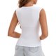 thumbnail image 3 of INSPIRE CHIC Camiseta sin mangas para mujer de regreso a clases con sujetadores integrados, cuello en U, tirantes anchos acanalados, sin mangas, talla XL, blanco, 3 of 5
