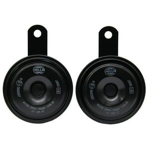 Bocina Hella Plato Tono Alto Y Bajo 12V 111Db 350Hz Y 420Hz Negro