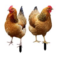 Magideal - Estacas De Jardín Con Estatua De Gallina, Esculturas De Animales, Letrero De Metal Para Césped, Figuritas De Pollo, Arte De Patio Para Césped Al Aire