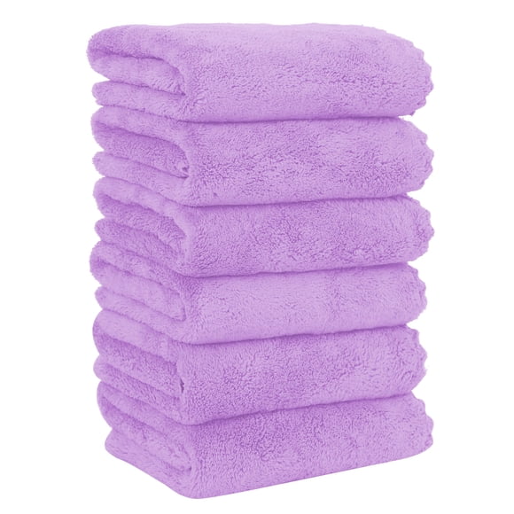 Toallas de mano MOONQUEEN Premium de microfibra de terciopelo coral, paquete de 6