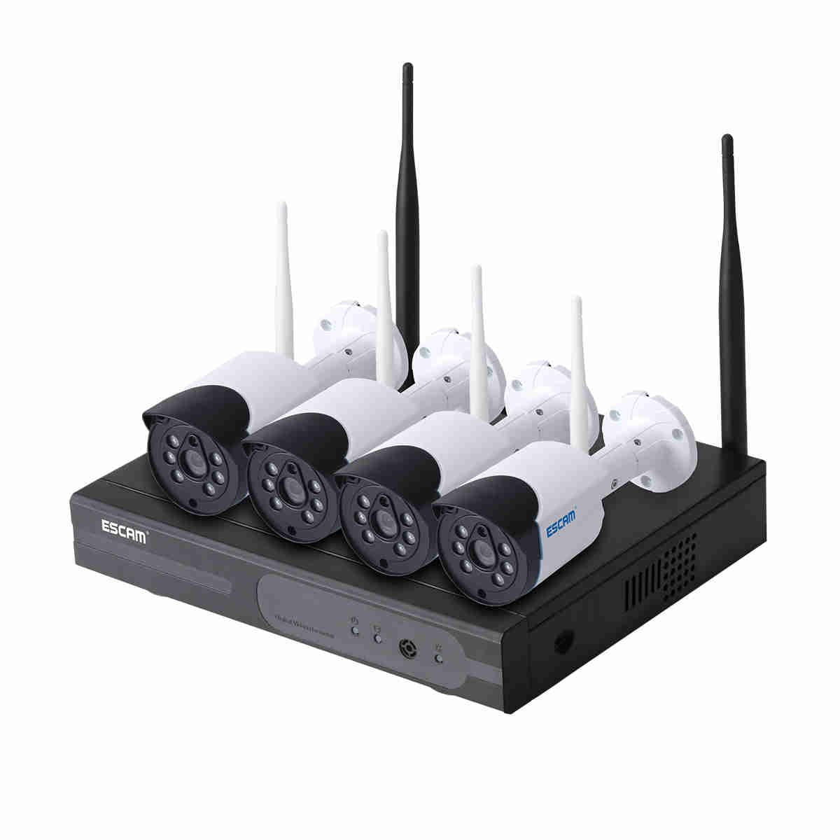 Kit Nvr 4 Cámaras De Seguridad Ip Wifi 720p Escam Wnk404