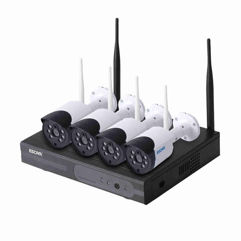 Kit Nvr 4 Cámaras De Seguridad Ip Wifi 720P Escam Wnk404