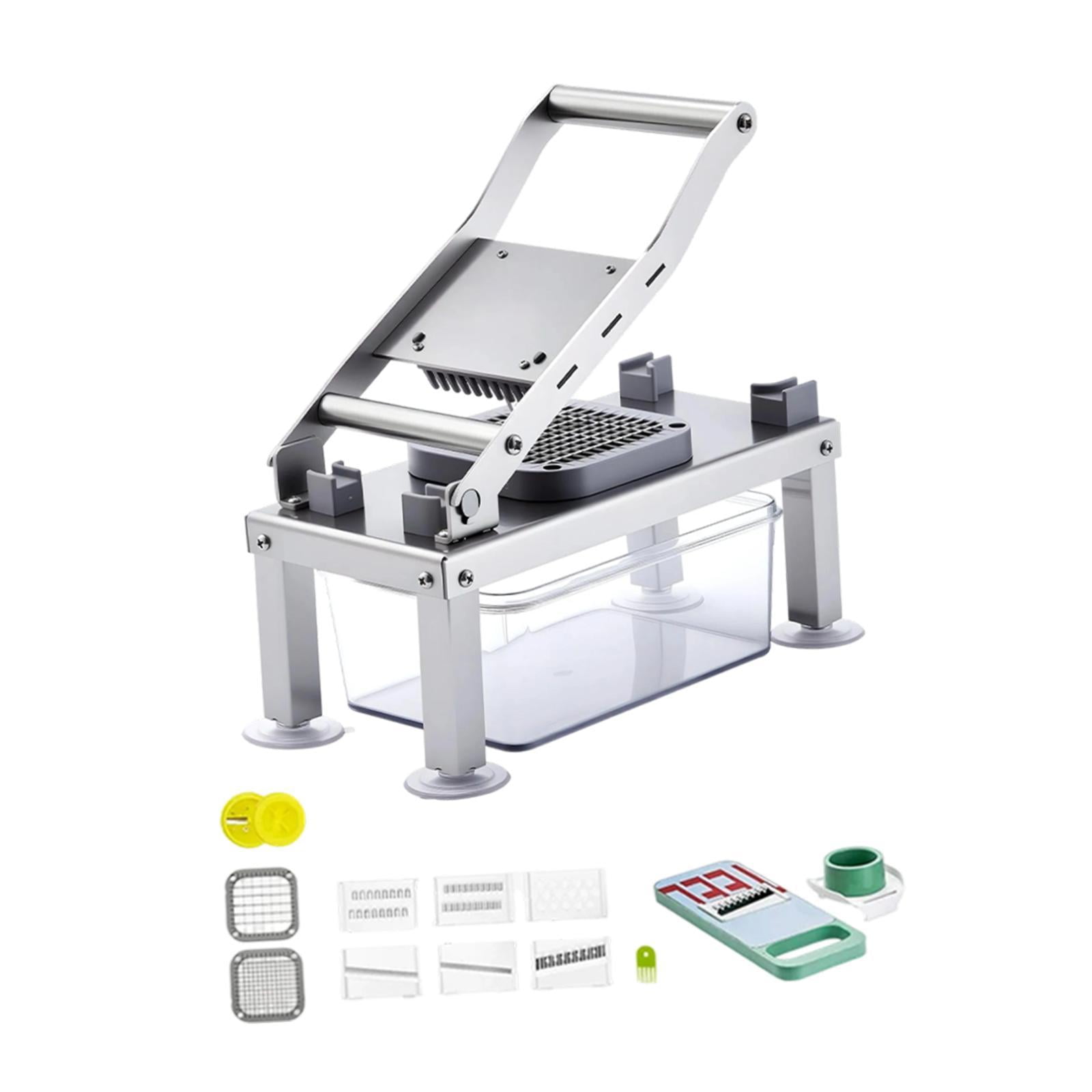 Magideal - Cortador De Verduras Con Recipiente, Procesador Antideslizante, Cortador De Dados, Cortador De Verduras, Cortador De Alimentos Para Empresas, Zanahori Con 9 Cuchillas