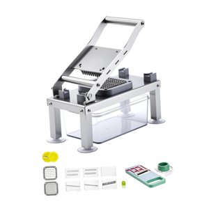 Magideal - Cortador De Verduras Con Recipiente, Procesador Antideslizante, Cortador De Dados, Cortador De Verduras, Cortador De Alimentos Para Empresas, Zanahori Con 9 Cuchillas