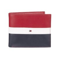 Cartera Tommy Hilfiger De Piel Con Bloqueo Rfid Para Hombre Rojo Azul Marino