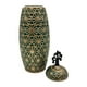thumbnail image 4 of Jarron Florero Ceramica Verde Patrones En Dorado Alargado, 4 of 8