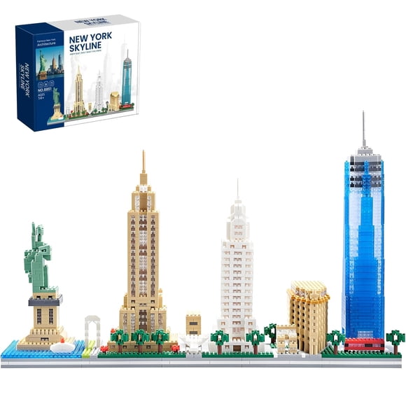 Kit de bloques de construcción LQPFBSM Skyline de Nueva York, 3452 piezas