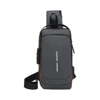 Leon Import - Bolso De Hombro Cruzado Para Hombre, Mochila Usb Pequeña