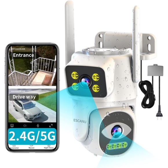 Cámara Seguridad ESCANU BD12H Doble Lente 2K WiFi Exterior PTZ