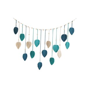 Bothyi - Tapiz Tejido Para Colgar En La Pared De Macramé, Decoración De Arte De Pared Bohemio Para Habitación De Guardería Azul