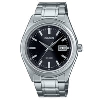 Casio - Reloj Standard Análogo Acero Inoxidable Esfera Negra Cuarzo Mtp-B180D-1A1V Para Hombre