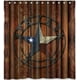 thumbnail image 1 of Cortina de ducha con diseño de estrella del oeste de Texas, juego de cortina de baño con ganchos, tamaño 66 x 72 pulgadas, 1 of 3