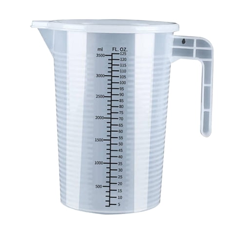 Magideal - Taza Medidora Con Recipiente De Líquido A Escala, Vaso Cilíndrico Graduado Fácil De Transportar, Accesorios Para Hornear Para Agua Fría Y Caliente En 3500 Ml