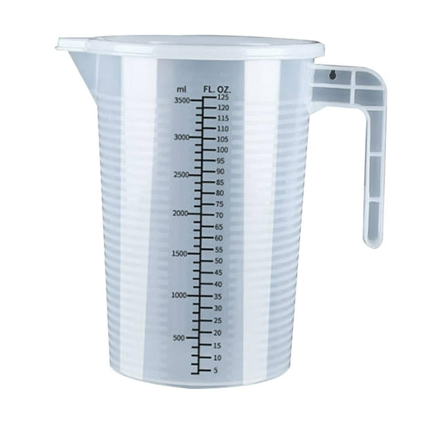 Taza medidora con recipiente de líquido a escala, vaso cilíndrico graduado fácil de transportar, accesorios para hornear para agua fría y caliente en 3500 ml