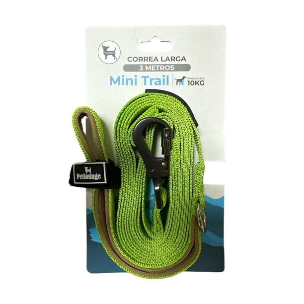Petlounge Correa De Paseo Adiestramiento 3m Perro Hasta 10kg verde lima 3M