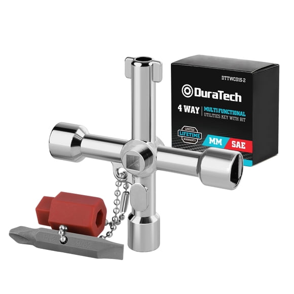 Llave DURATECH de 4 vías para grifo de exterior con punta (1 unidad)