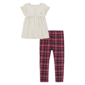Set De Leggings Tipo Túnica Outfit Tommy Hilfiger Para Niños, 2 Piezas