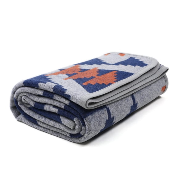 Manta ACUSHLA de Lana Merino 160x130 cm Gris Azteca