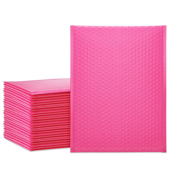 Bubble Mailers UCGOU, color rosa intenso, 10.5 x 16 pulgadas, 25 unidades, acolchado en poliéster