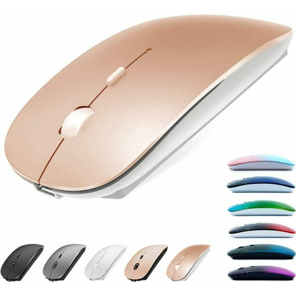 Ratón Bluetooth Recargable Para Macbook Pro macbook Air laptop imac ipad Ratón Inalámbrico Para Macbook Pro Macbook Air imac laptop notebook pc(bluetooth Mouse rose Gold)