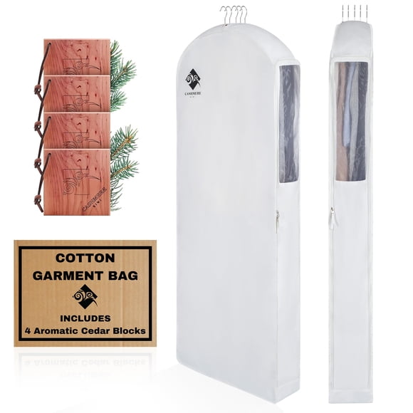 Funda para ropa Cashmere Kiwi de algodón de 152 cm con bloques de cedro