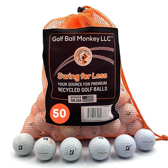 Bolas de Golf Golf Ball Monkey Recicladas, Pack de 50, Grado 3A, Blancas