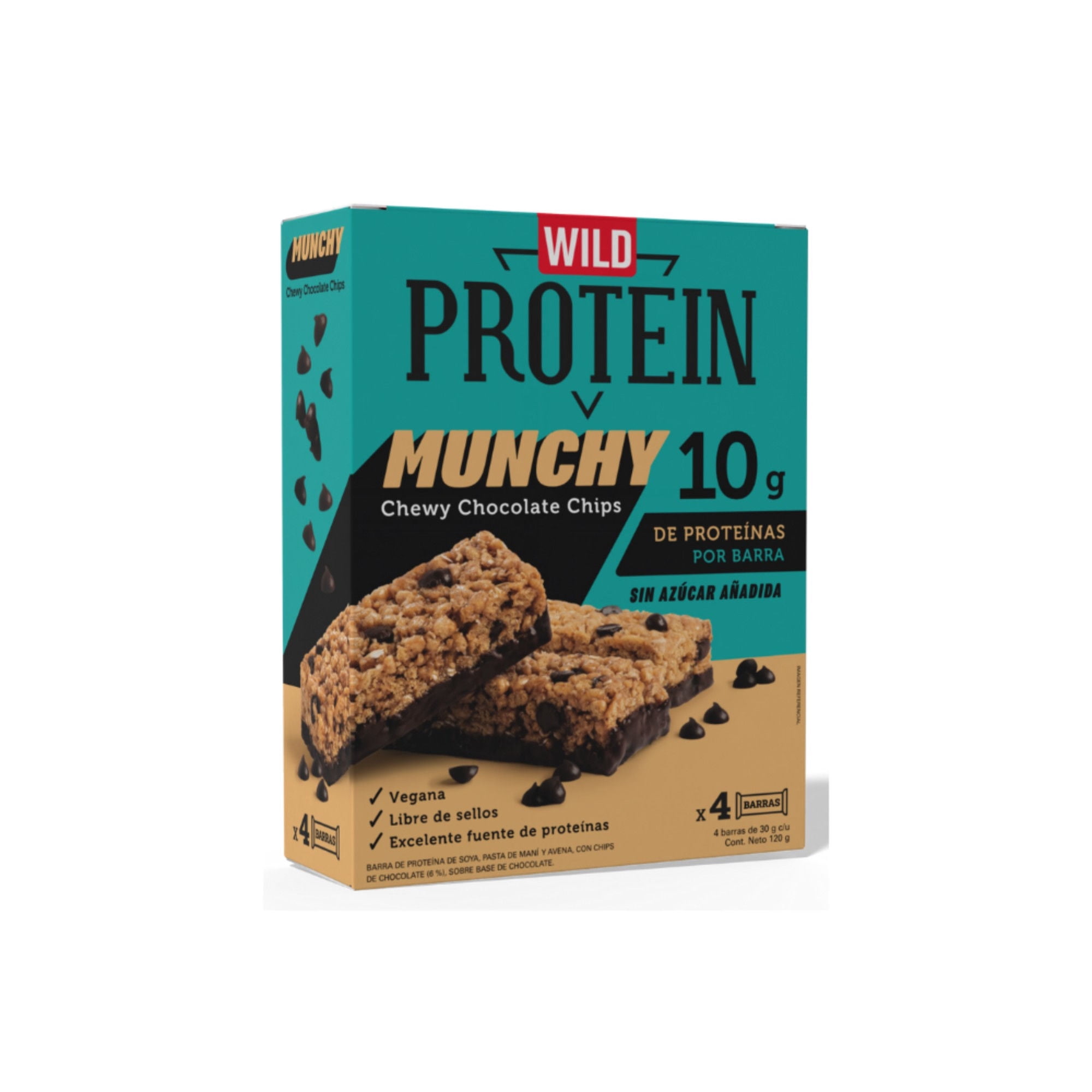 Barra Munchy Chocolate Chips 4 Un, 120 g