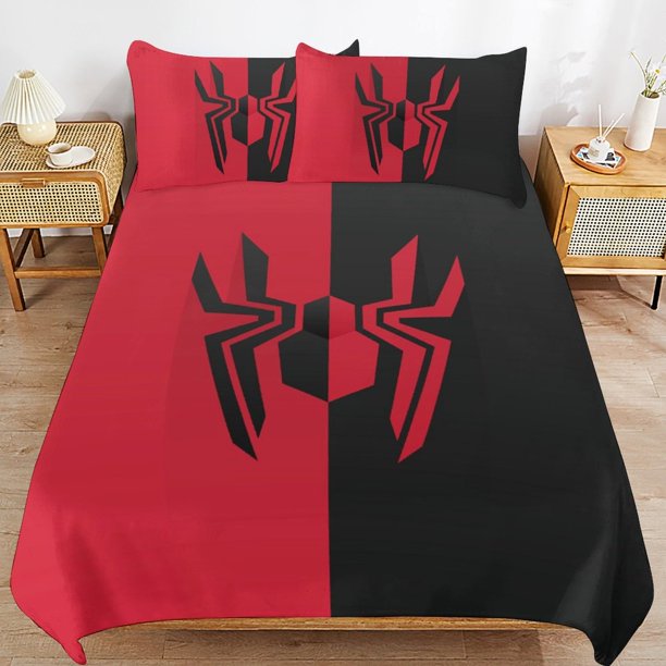 Spider-Man Bedding Sets Ultra Soft Skin-Friendly Duvet Cover 3 Piece, Cute Comforter Cover Bed Set for Boys Girls Kids