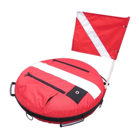 Magideal - Flotador De Boya De Con Bandera De Buceo, , Boya De Entrenamiento De Buzo De Señal Flotante, Equipo De Equipo De Par , Rojo