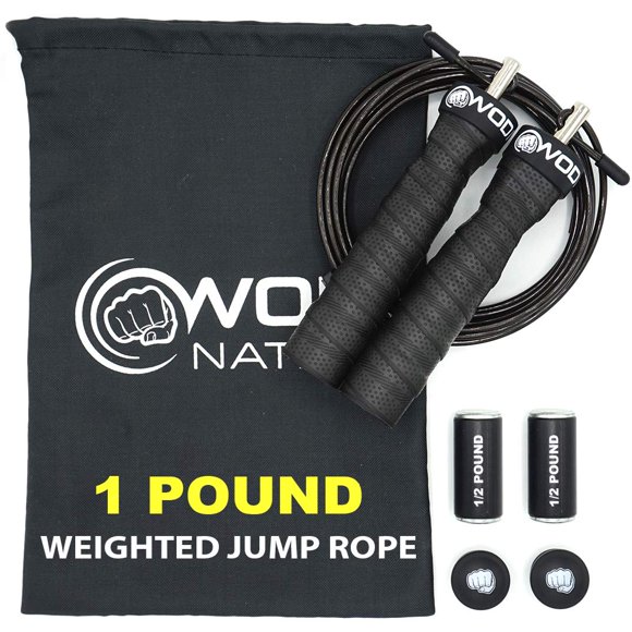 Cuerda para saltar con peso WOD Nation con pesas removibles de PVC