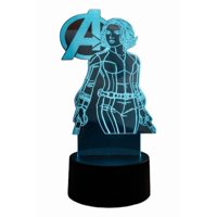 Lampara Ilusion 3D Viuda Negra Avengers De 7 Colores, Base Touch
