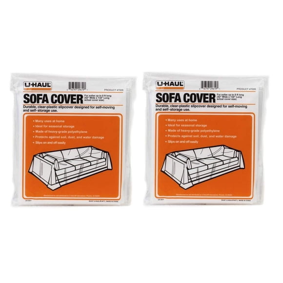 Fundas de sofá de plástico para mudanzas y almacenamiento de U-Haul, paquete de 2 unidades, 8 pies