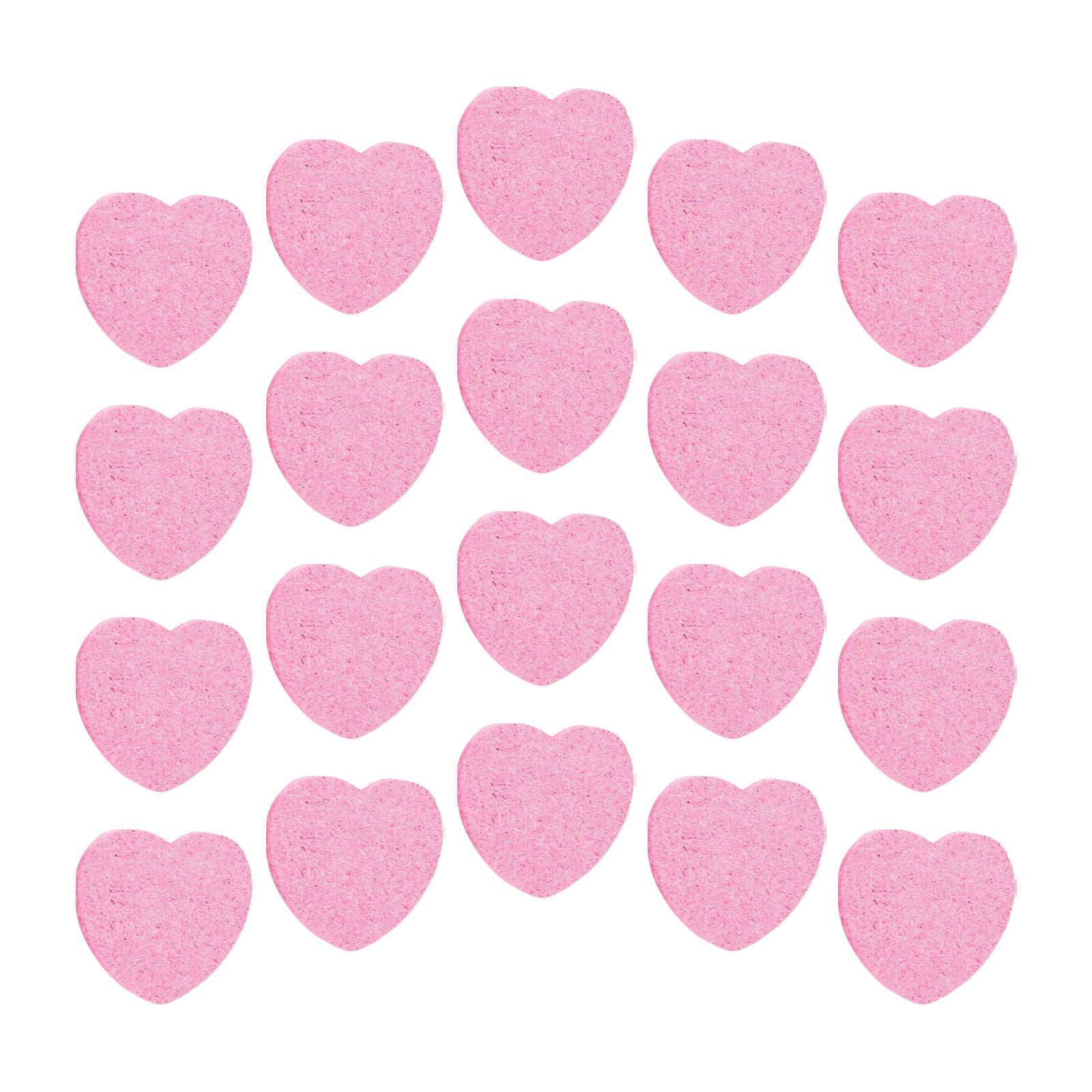 Magideal - Esponjas De Limpieza Facial Esponja Para Fregar La Cara Esponja Suave En Forma De Corazón Esponjas Faciales De Maquillaje Para Masajes Faciales De La , Rosa 20 Piezas