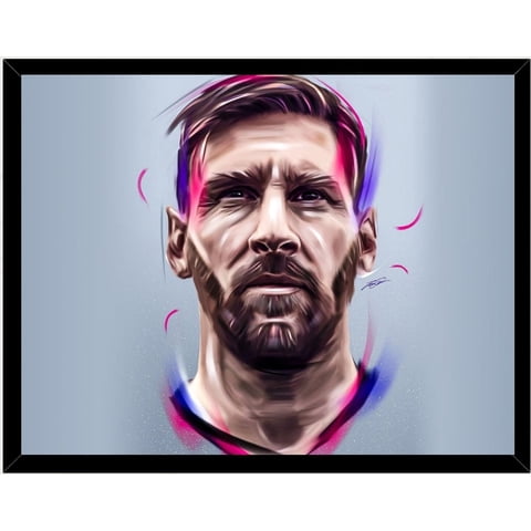 Genérico - Cuadro Decorativo Messi Medidas 30X40 Cm