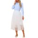 thumbnail image 4 of INSPIRE CHIC Blusa de Trabajo para Mujer de Manga Larga con Cuello Peter Pan XS Azul Claro, 4 of 6