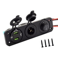 Ioensy - Panel De Interruptores Usb Para Coche, 12V, 24V, Qc 3,0, Para Camiones, Motocicletas, Barcos