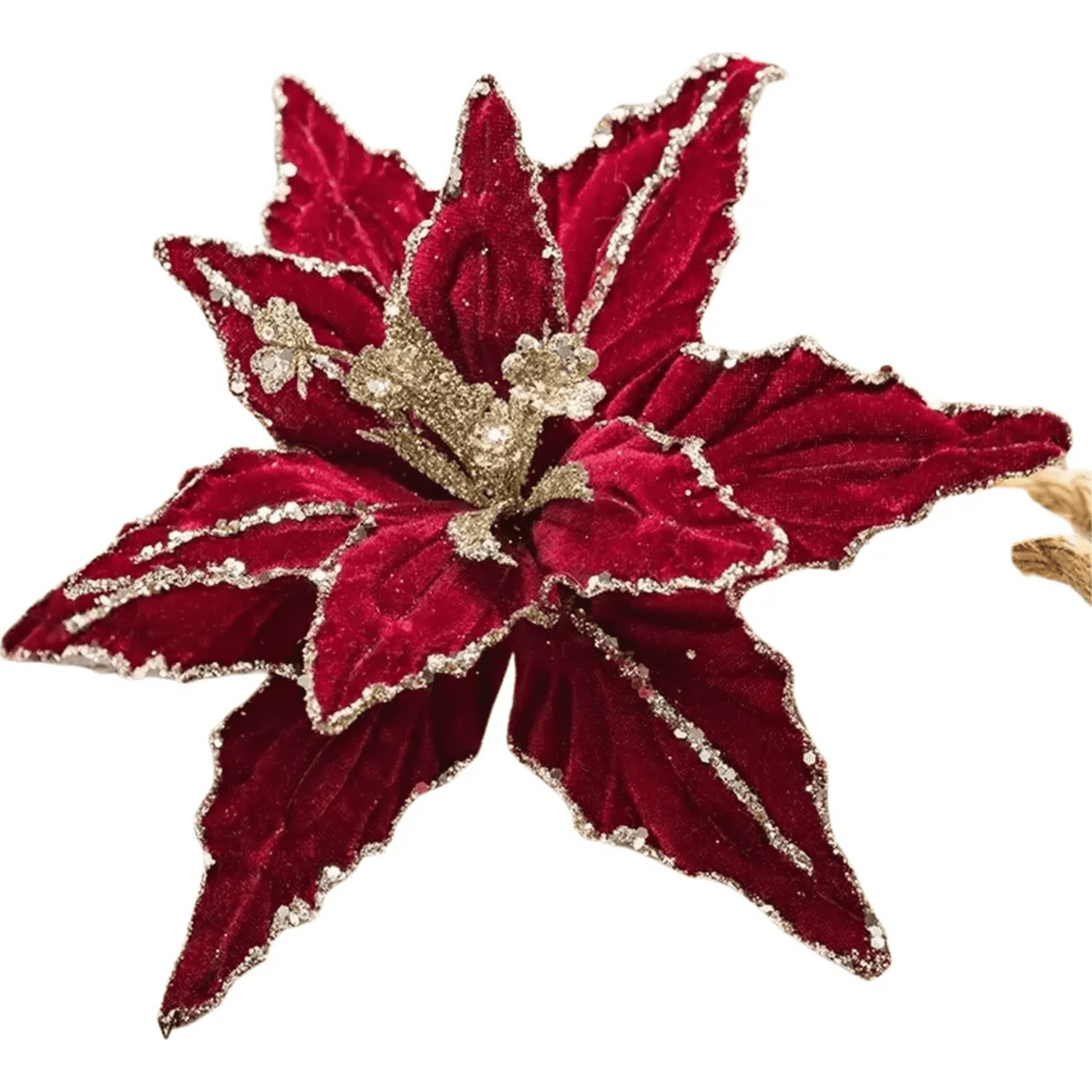 Geneerico - Pack 10 Flores Navideña Adorno De Navidad 30*30 Rojas